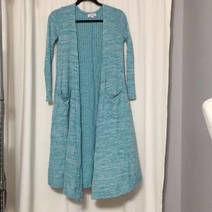 XS teal and white LuLaRoe Sarah